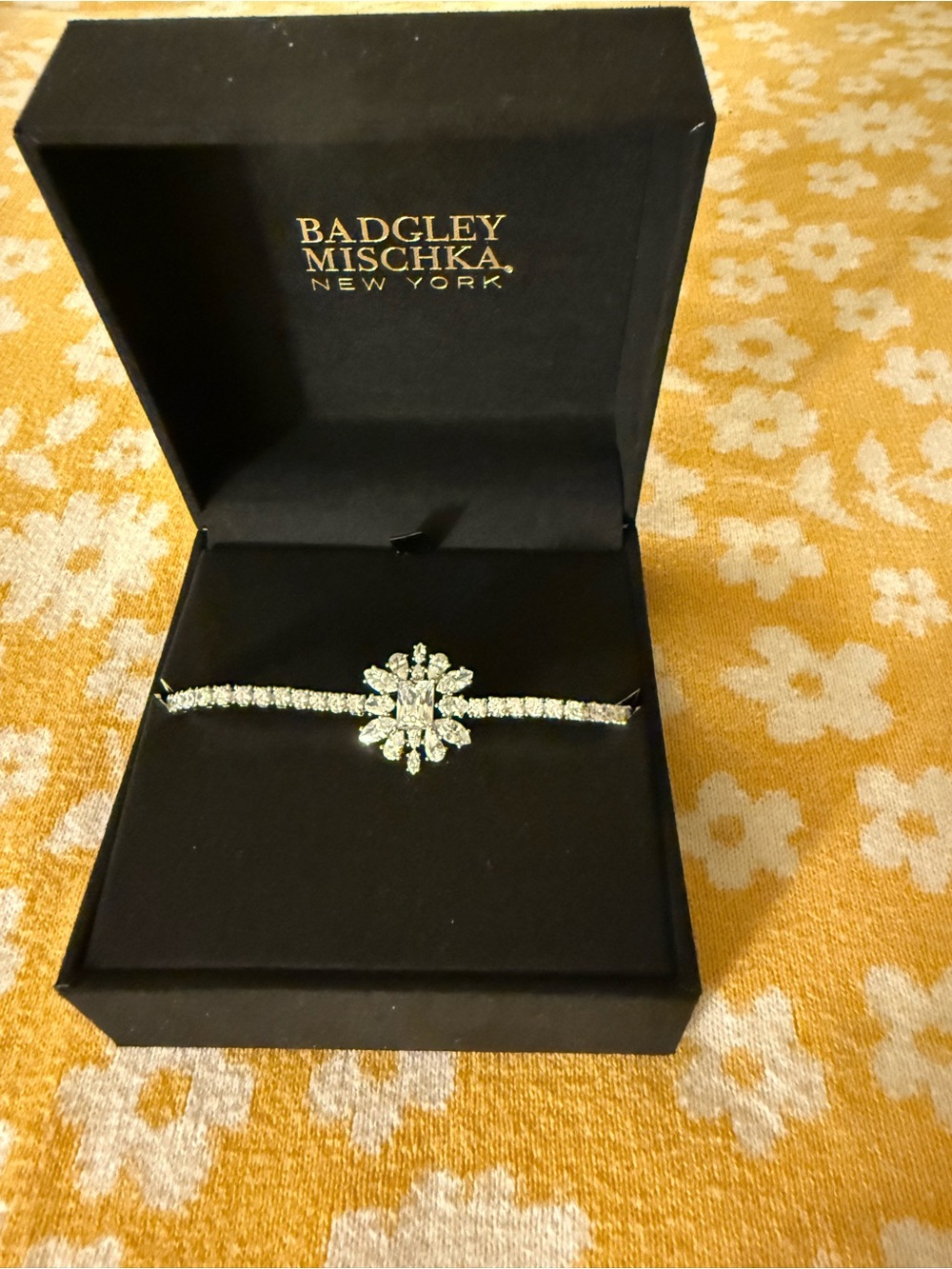 Badgley Mischka Gold Crystal Snowflake Bracelet